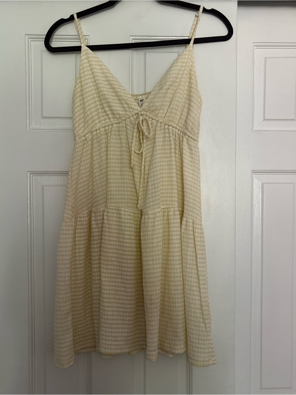 bp Cream Striped Tie-Front Mini Sundress